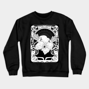 Dragonfly art nouveau frame Crewneck Sweatshirt